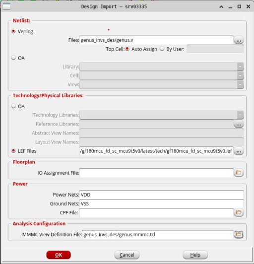 Add the configuration to the Innovs dialog window