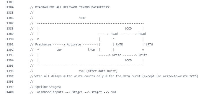 An example of comments in the UberDDR3 project
