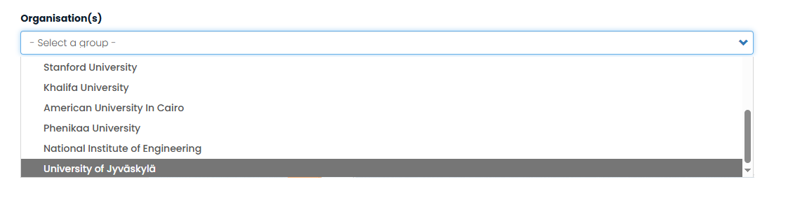 add organisation field entry